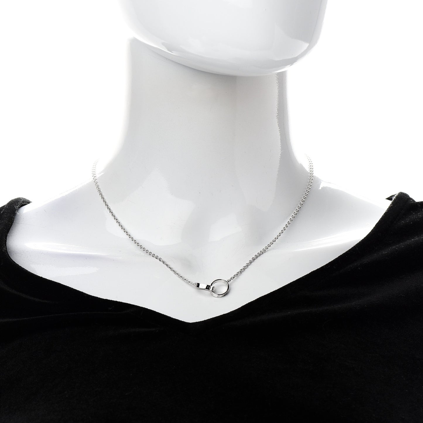 18K White Gold Interlocking LOVE Necklace