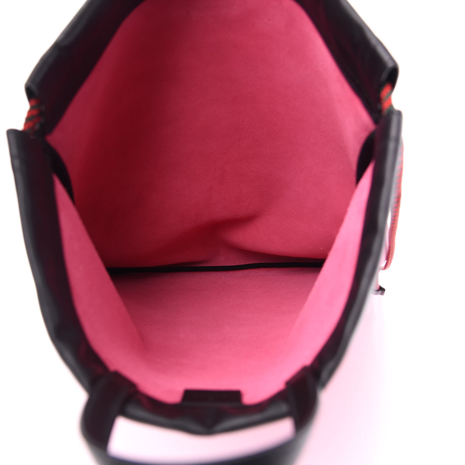 Gucci Grained Calfskin Logo Drawstring Backpack Box Pink Green Black 4 of 9
