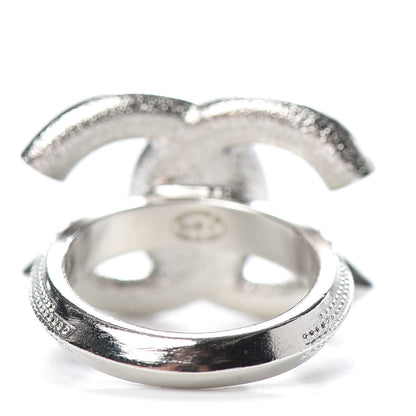 Chanel Crystal Palais Garnier CC Ring 52 6 Silver 4 of 6