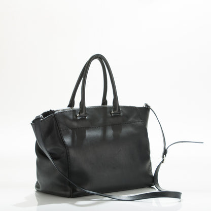 Prada City Calf Hand-Stitched Galleria Double Zip Tote Black 3 of 9