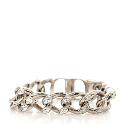 Christian Dior Brass Diamond CD Icon Chain Bracelet Silver 3 of 5