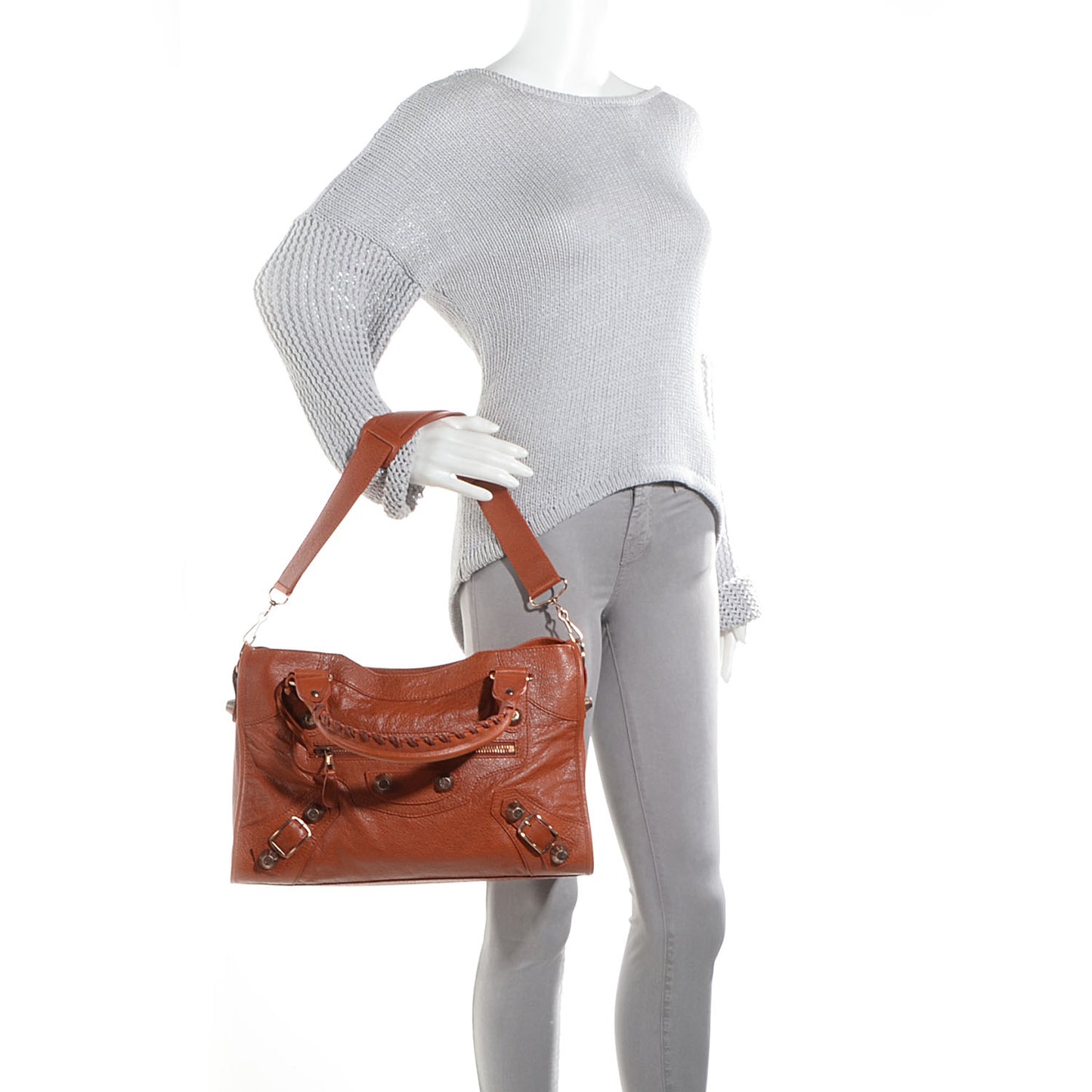 Agneau Giant 21 Rose Gold Hardware City Orange Brulee