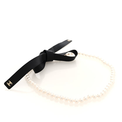 Chanel Lambskin Pearl CC Chain Belt S Black Pearly White 2 of 3