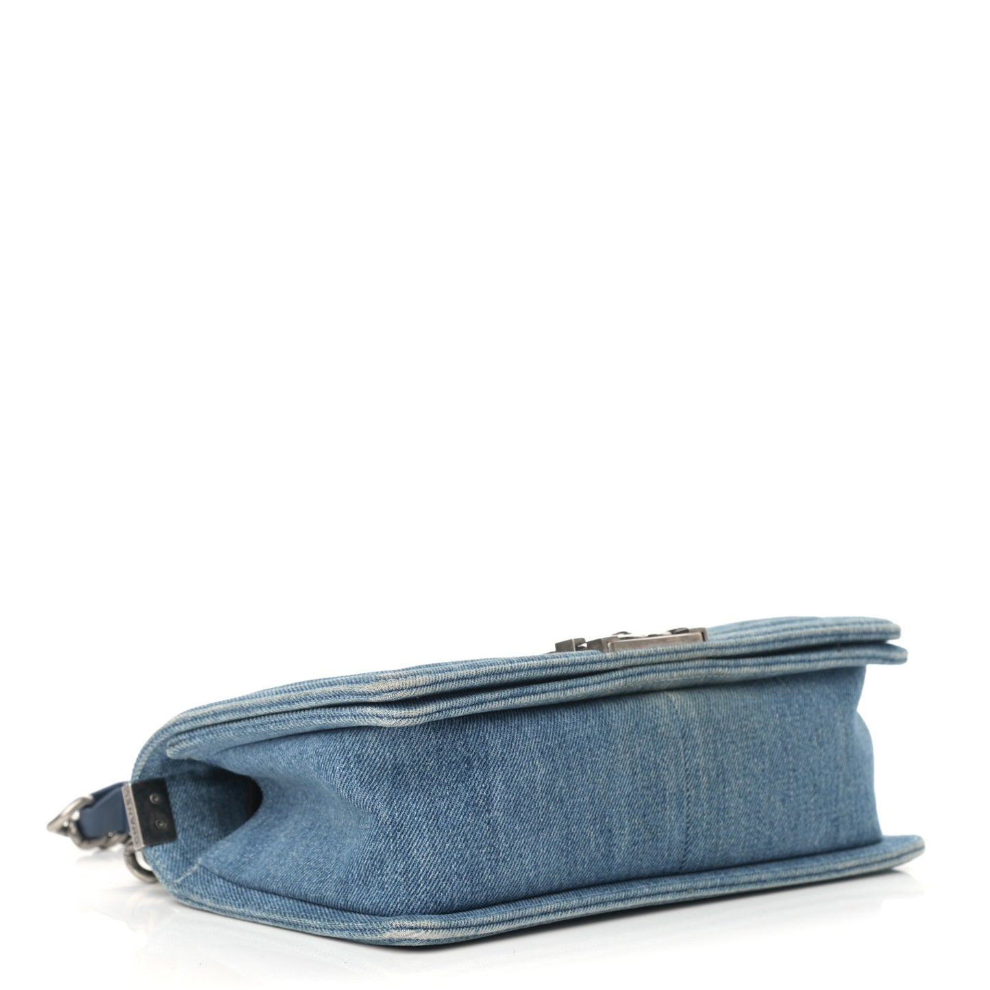 Denim Quilted Medium Boy Flap Blue