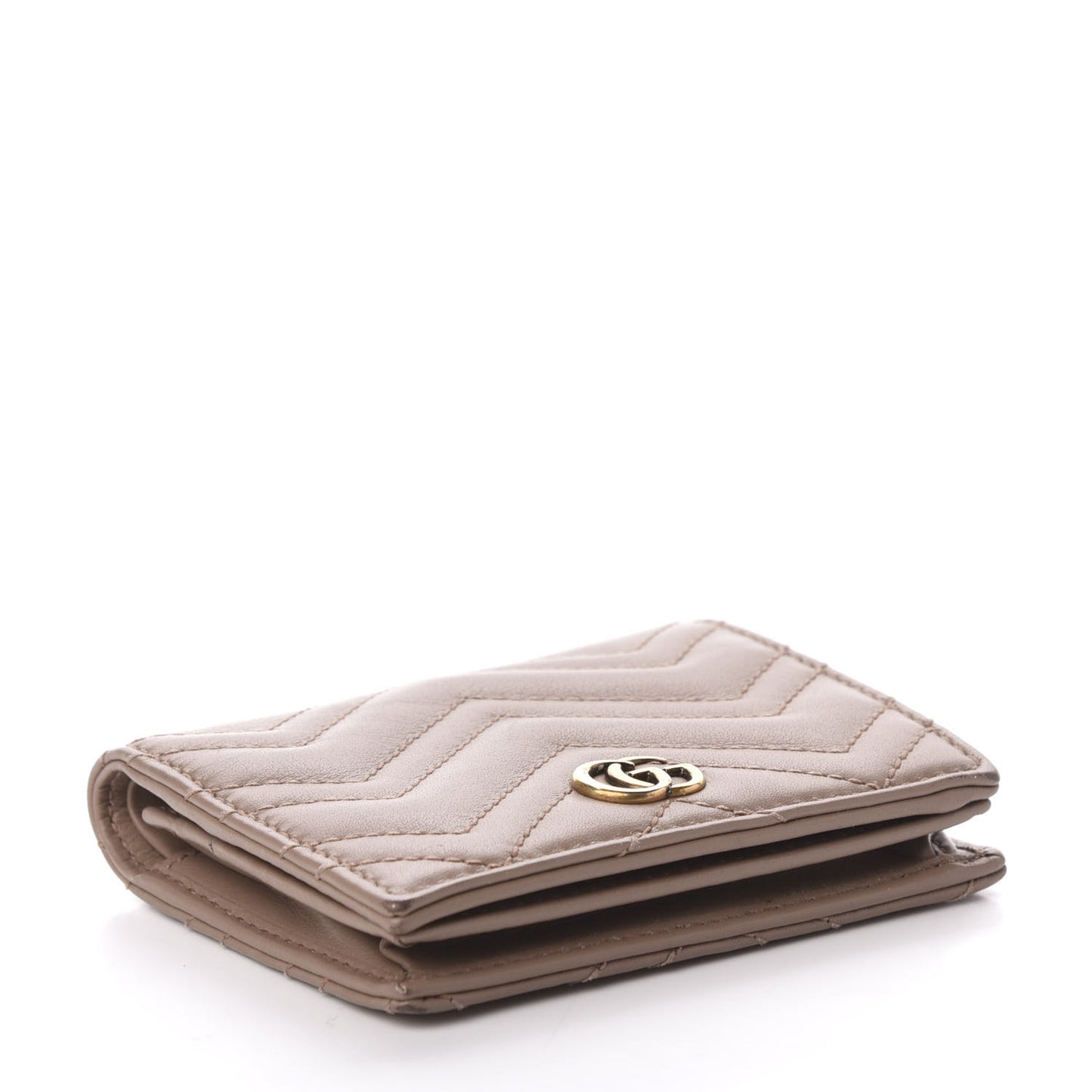 Calfskin Matelasse GG Marmont Card Case Porcelain Rose