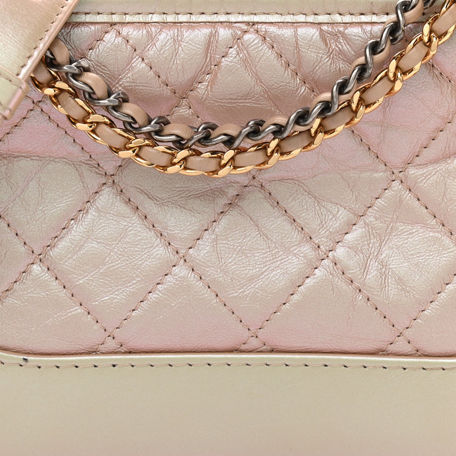 Chanel Iridescent Aged Calfskin Quilted Small Gabrielle Hobo Light Pink 8 of 11