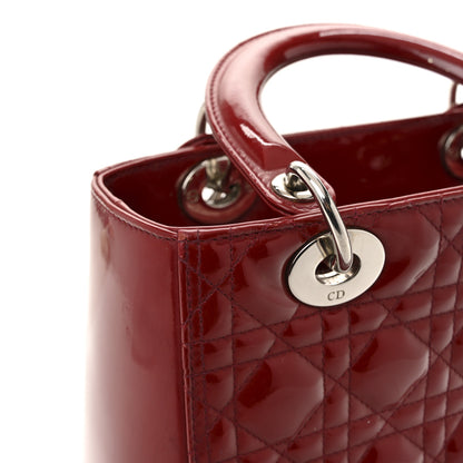 Christian Dior Patent Cannage Medium Lady Dior Red 13 of 17