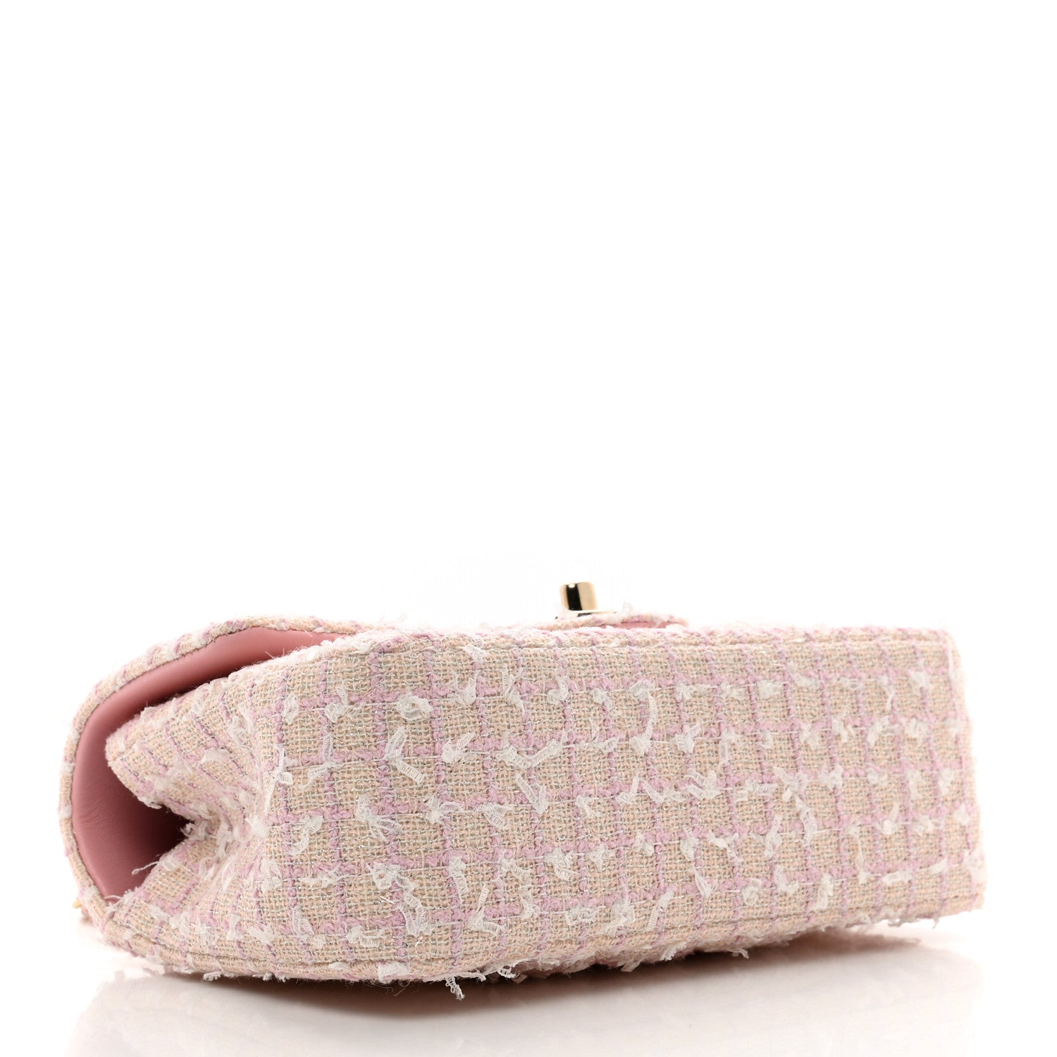 Chanel Tweed Quilted Mini Top Handle Rectangular Flap Light Pink 4 of 10