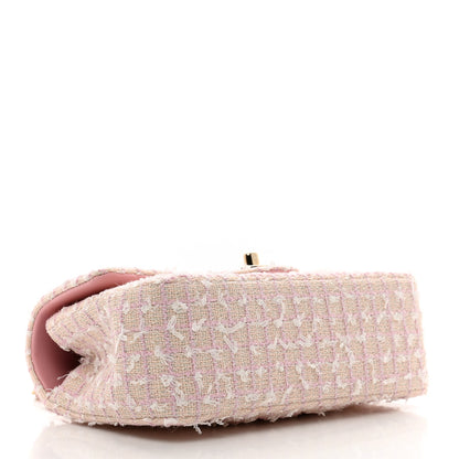 Chanel Tweed Quilted Mini Top Handle Rectangular Flap Light Pink 4 of 10