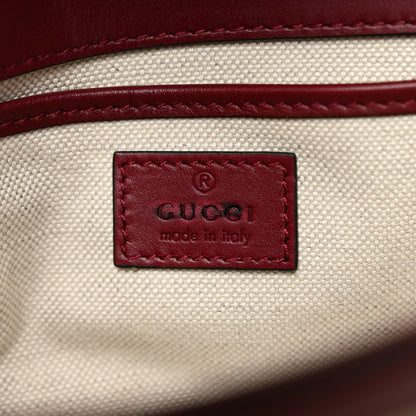 Gucci GG Supreme Monogram Horsebit 1955 Small Soft Top Handle Shoulder Bag Beige Dark Red 6 of 12