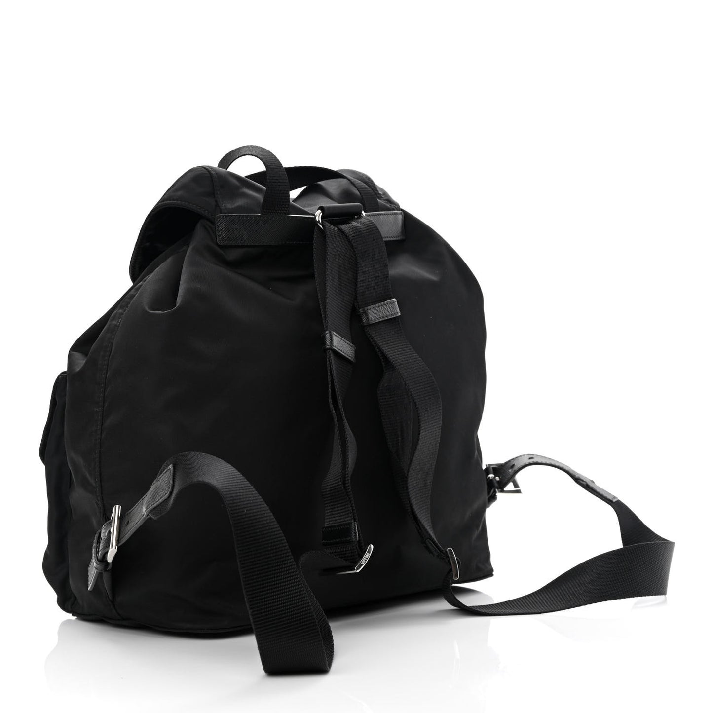 Tessuto Nylon Saffiano Medium Backpack Black
