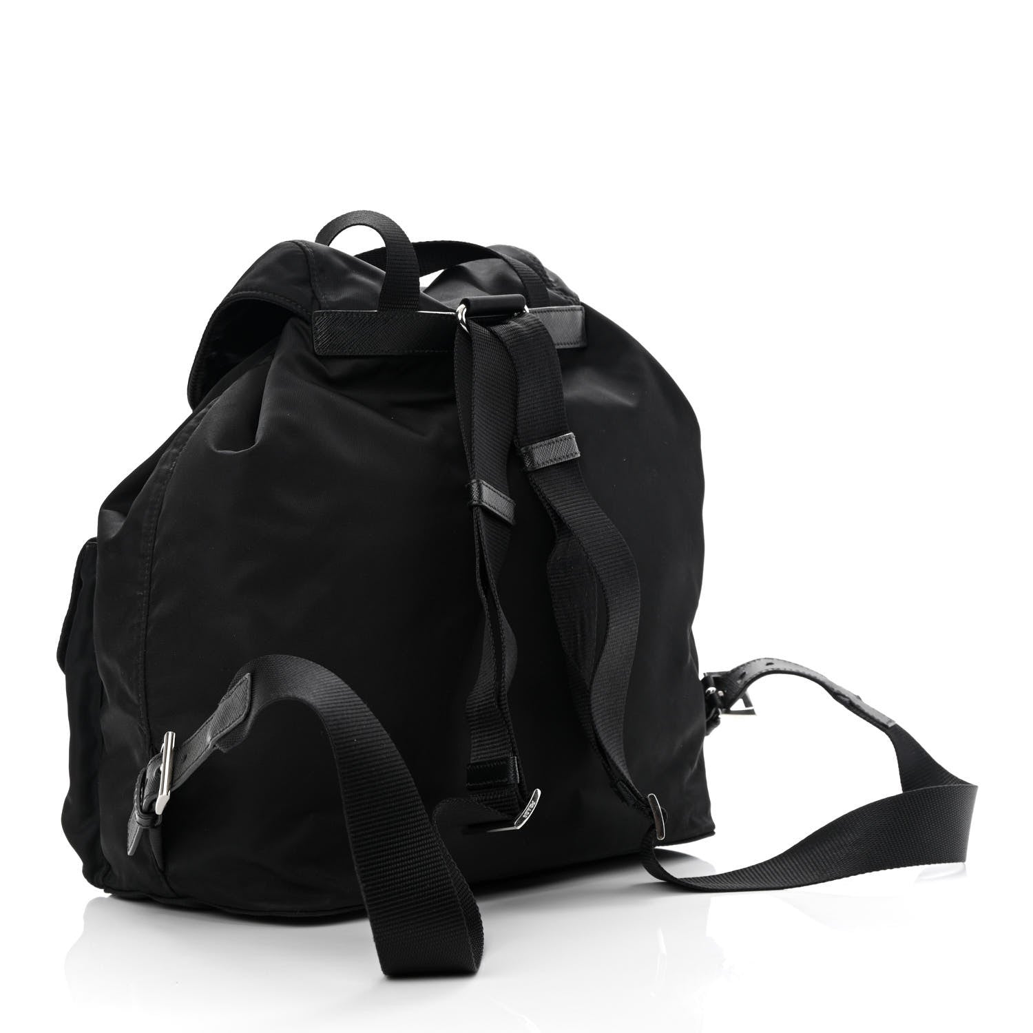 Prada Tessuto Nylon Saffiano Medium Backpack Black 2 of 13