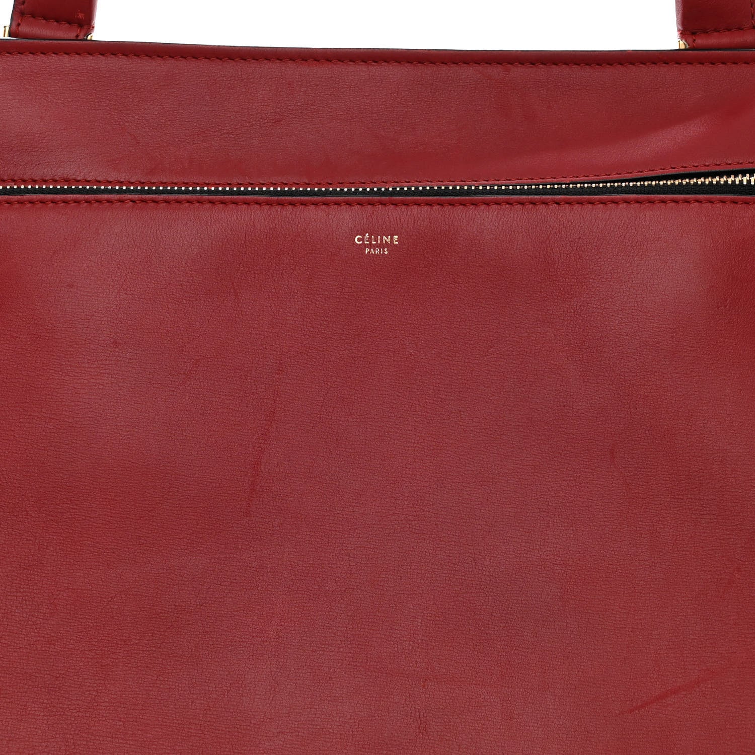 Celine Smooth Calfskin Medium Edge Shoulder Bag Red 10 of 14
