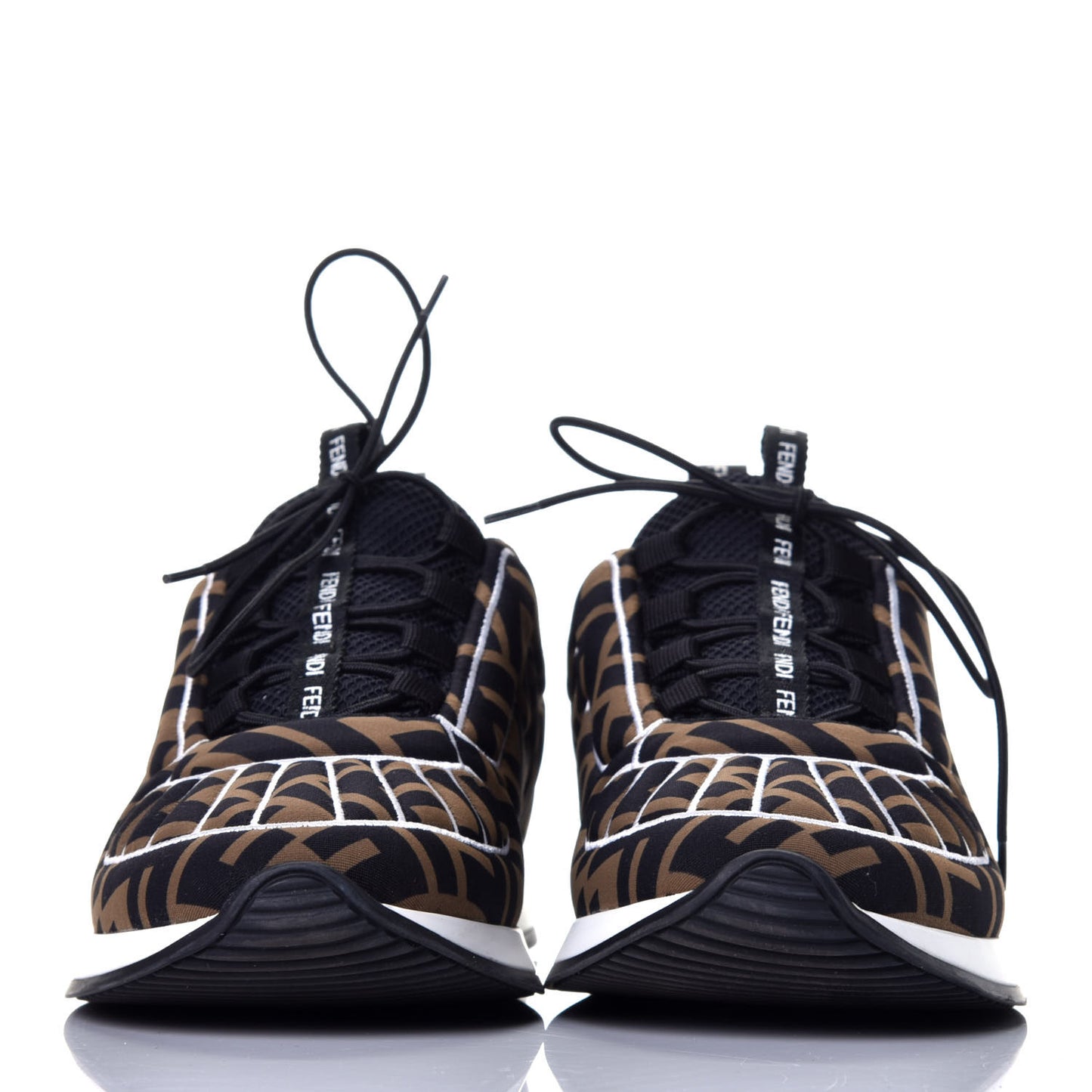 Stretch Fabric FFreedom Sneakers 35.5 Tobacco Black White