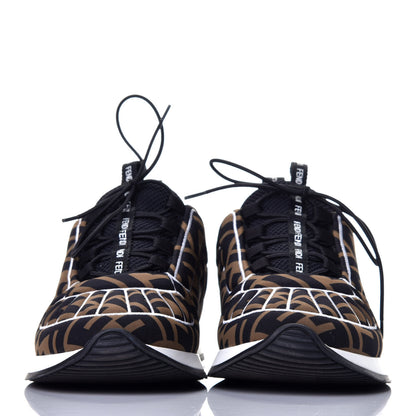 Fendi Stretch Fabric FFreedom Sneakers 35.5 Tobacco Black White 2 of 10