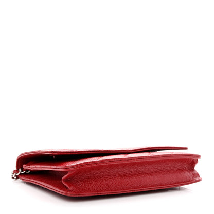 Chanel Caviar Quilted Wallet on Chain WOC Red 4 of 12