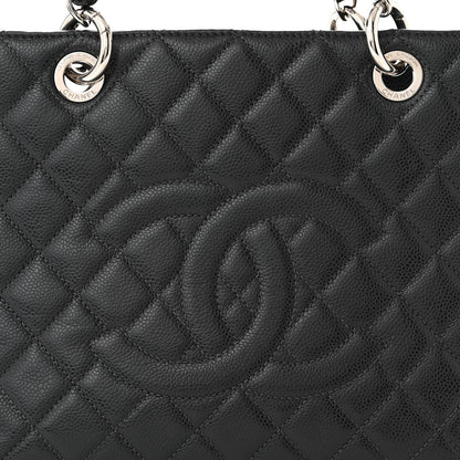 Chanel Caviar Quilted Grand Shopping Tote GST Dark Grey 9 of 11