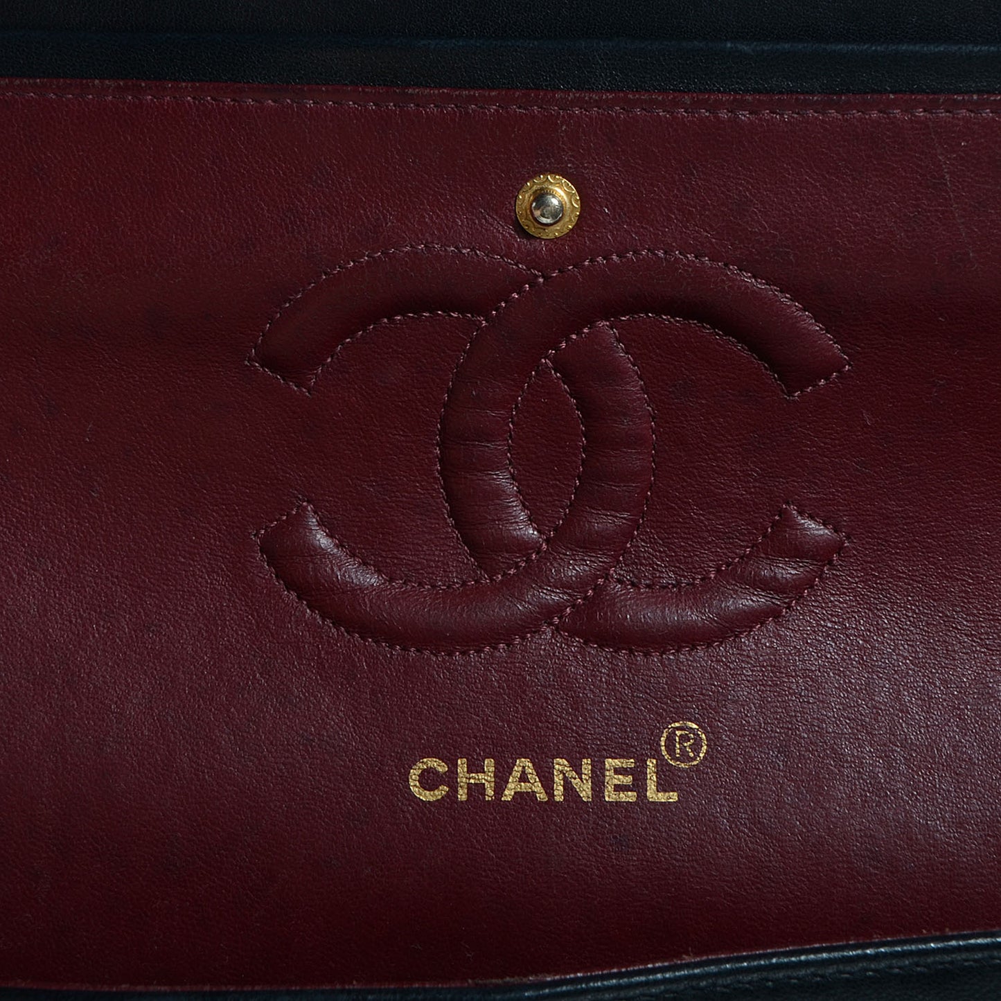 Lambskin Chevron Medium Double Flap Black