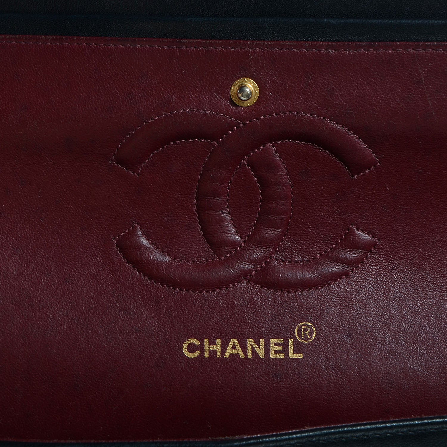 Chanel Lambskin Chevron Medium Double Flap Black 6 of 8