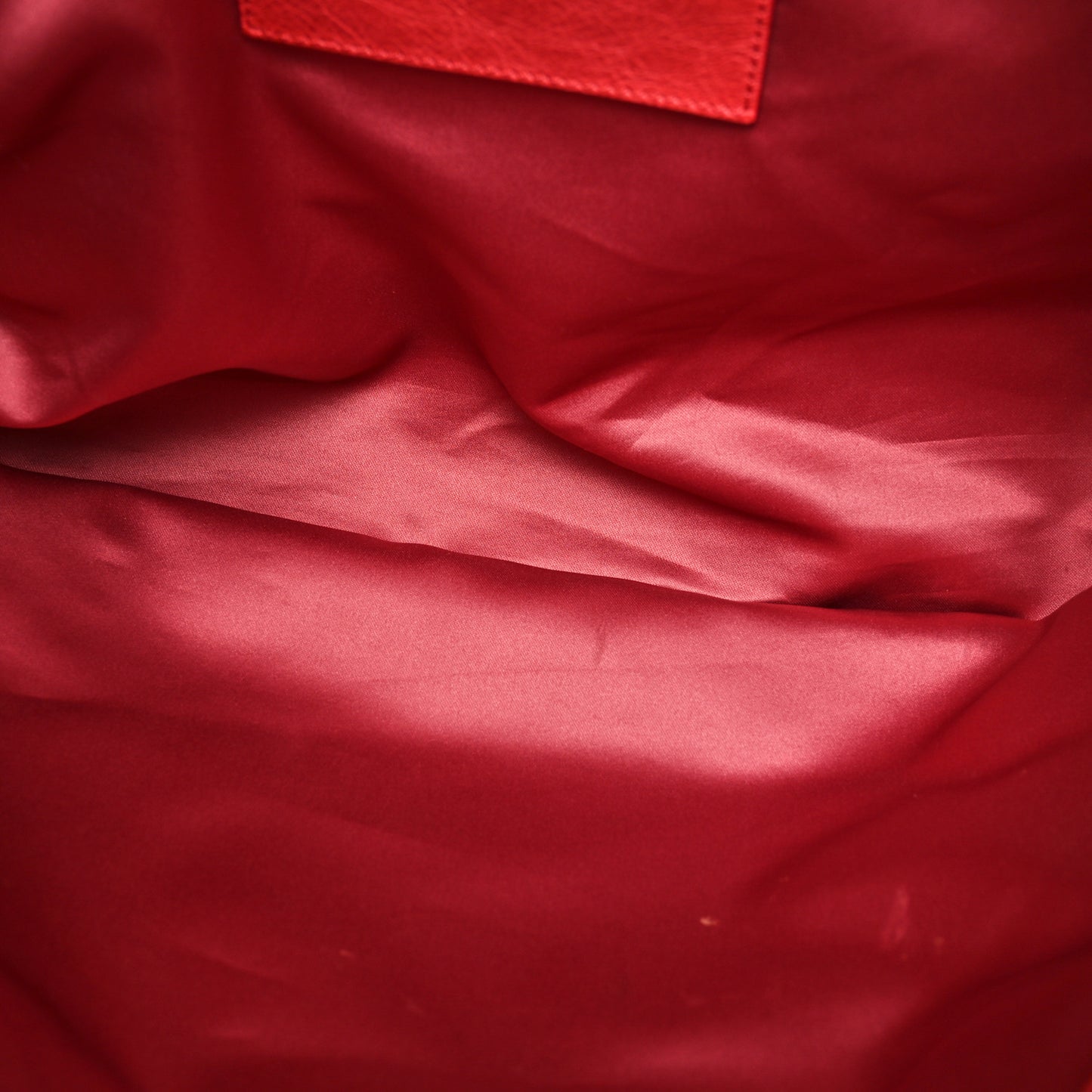 Glazed Calfskin Large On The Road Tote Red