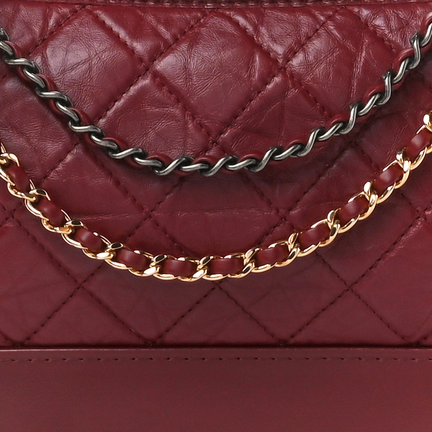 Chanel Aged Smooth Calfskin Quilted Medium Gabrielle Logo Hobo Red 9 of 12