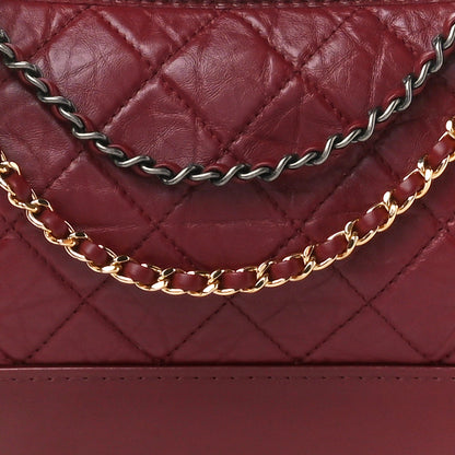 Chanel Aged Smooth Calfskin Quilted Medium Gabrielle Logo Hobo Red 9 of 12