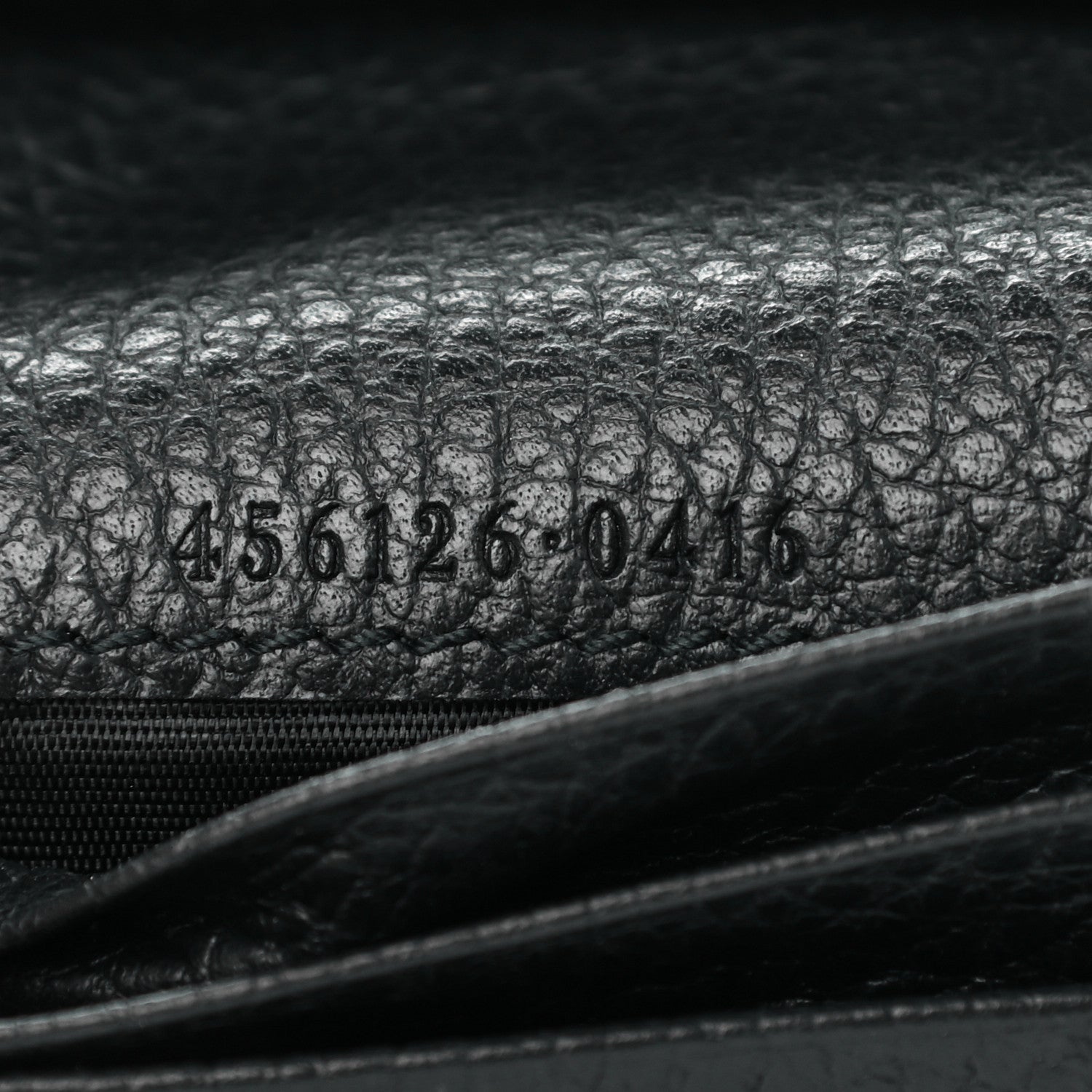 Gucci Pebbled Calfskin GG Marmont Card Case Black 6 of 6