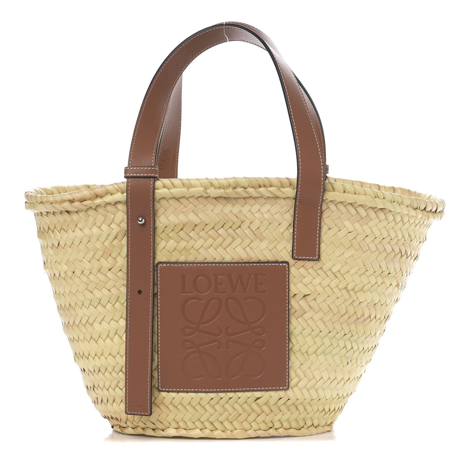 Loewe Raffia Basket Tote Bag Natural Tan 1 of 8