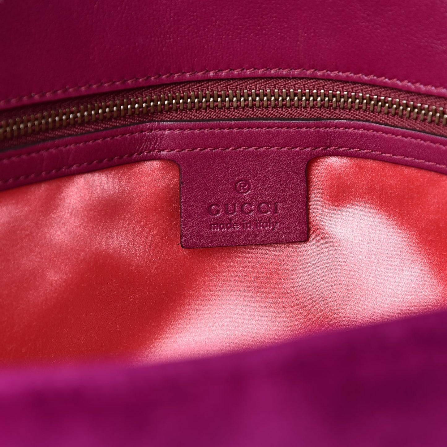 Velvet Matelasse Medium GG Marmont Shoulder Bag Fuchsia Violet Cyclamen