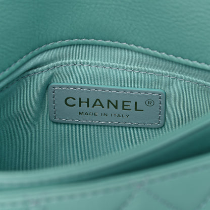 Chanel Calfskin Quilted Top Handle Flap Light Blue 5 of 10