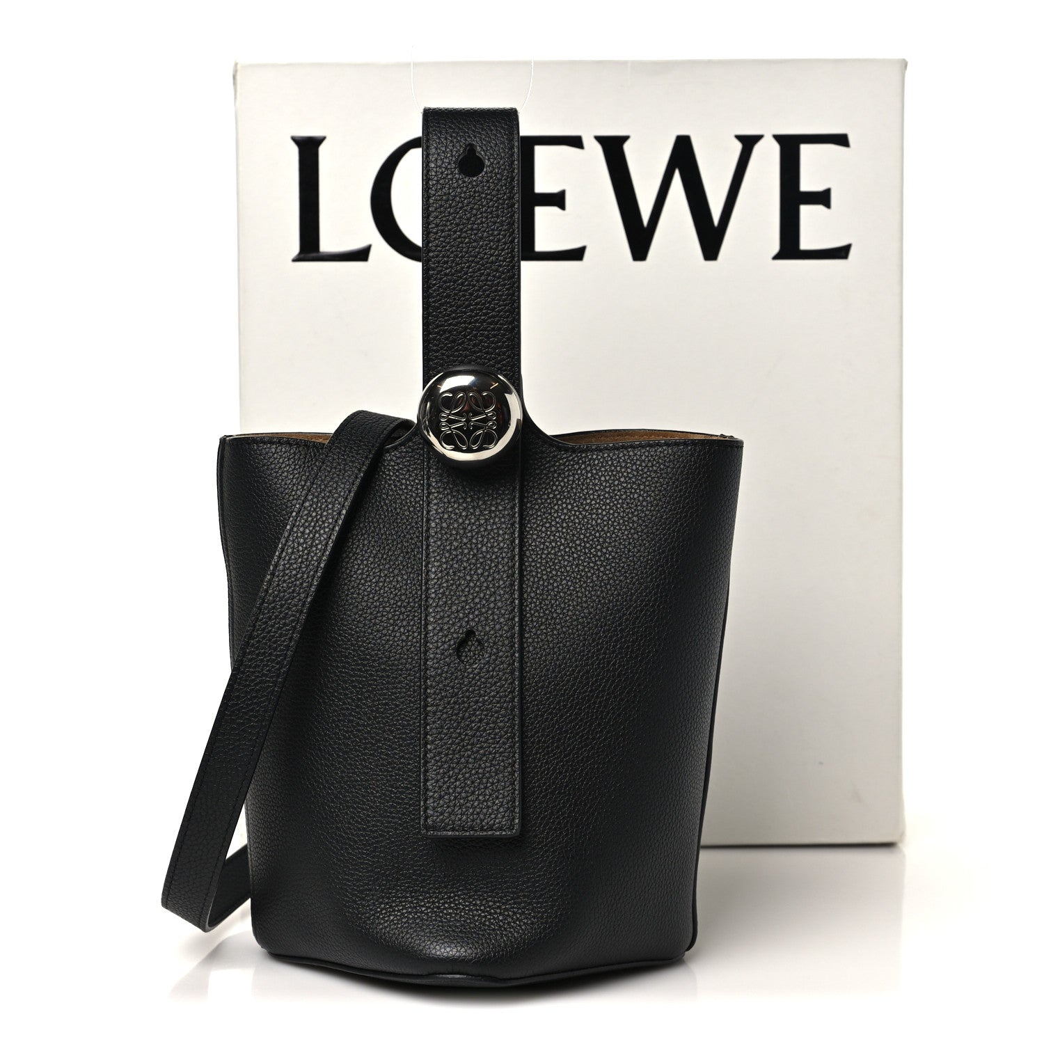 Loewe Soft Grained Calfskin Mini Pebble Bucket Bag Black 11 of 11