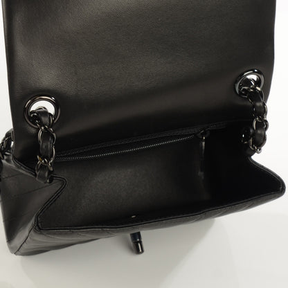 Chanel Lambskin Chevron Quilted Mini Square Flap So Black 6 of 9
