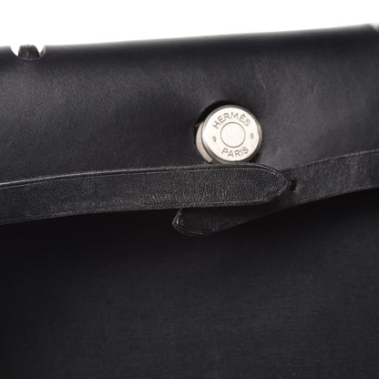 Hermes Toile Vache Calfskin Herbag 30 PM Black 17 of 25