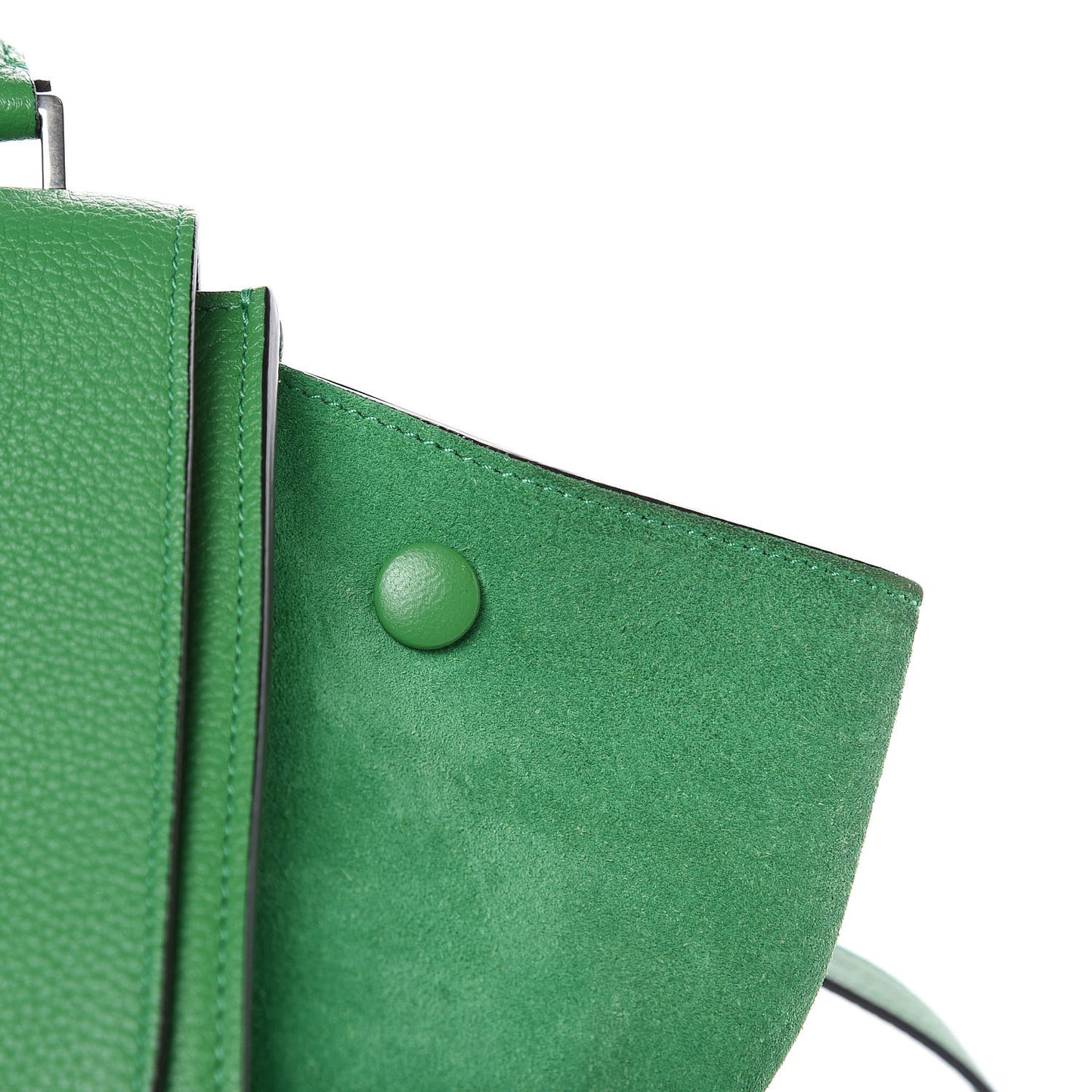 Drummed Calfskin Suede Small Trapeze Mint