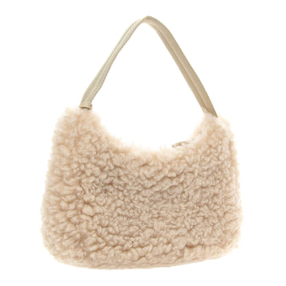 Prada Shearling Mini Re-Edition 2000 Bag Ecru 3 of 8