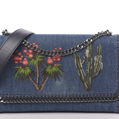Stella McCartney Eco Denim Embroidered Falabella Crossbody Cerulean 9 of 10