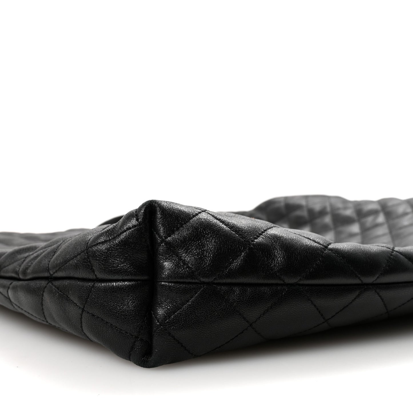 Lambskin Quilted Maxi Icare Shopping Tote Black