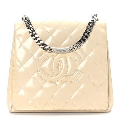 Chanel Patent Quilted Flap Bag White 1 of 12