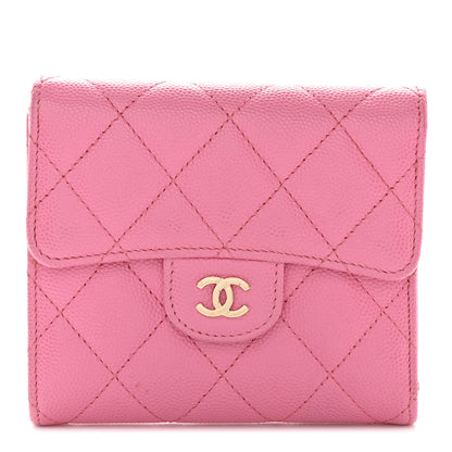 Chanel Caviar Quilted Compact Flap Wallet Pink 1 of 13