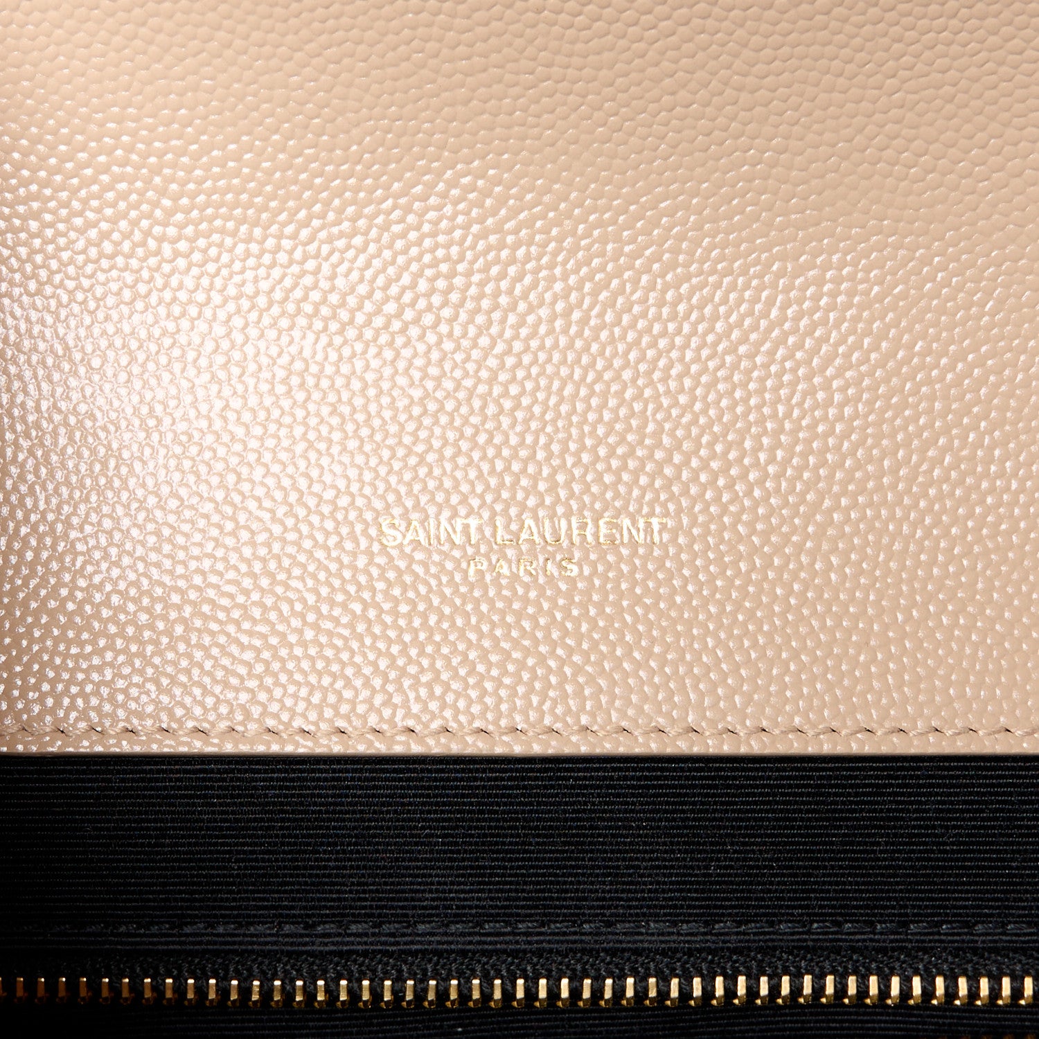Saint Laurent Grain De Poudre Mixed Matelasse Large Triquilt Monogram Satchel Dark Beige 6 of 11