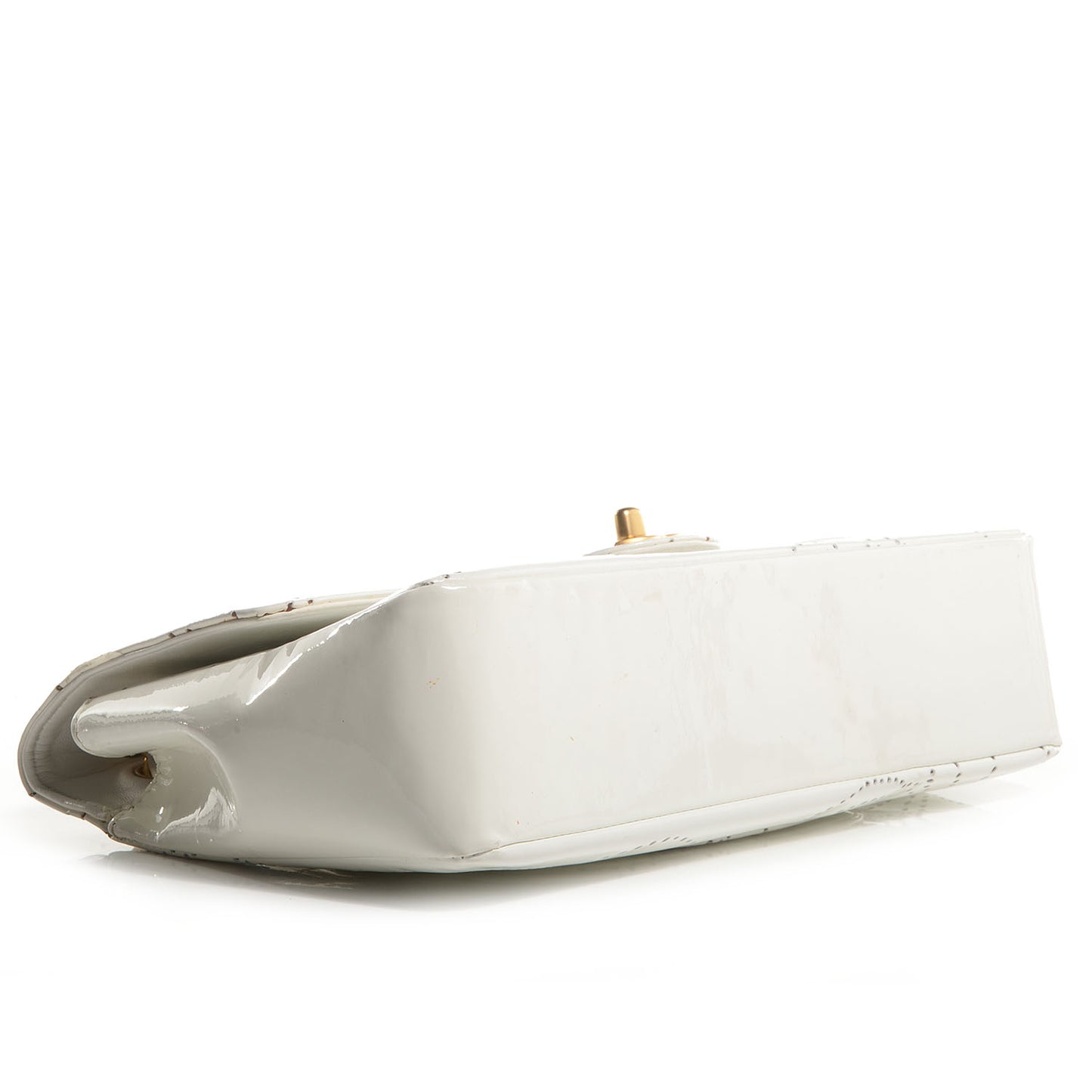 Patent Perforated Camellia Medium Single Flap White