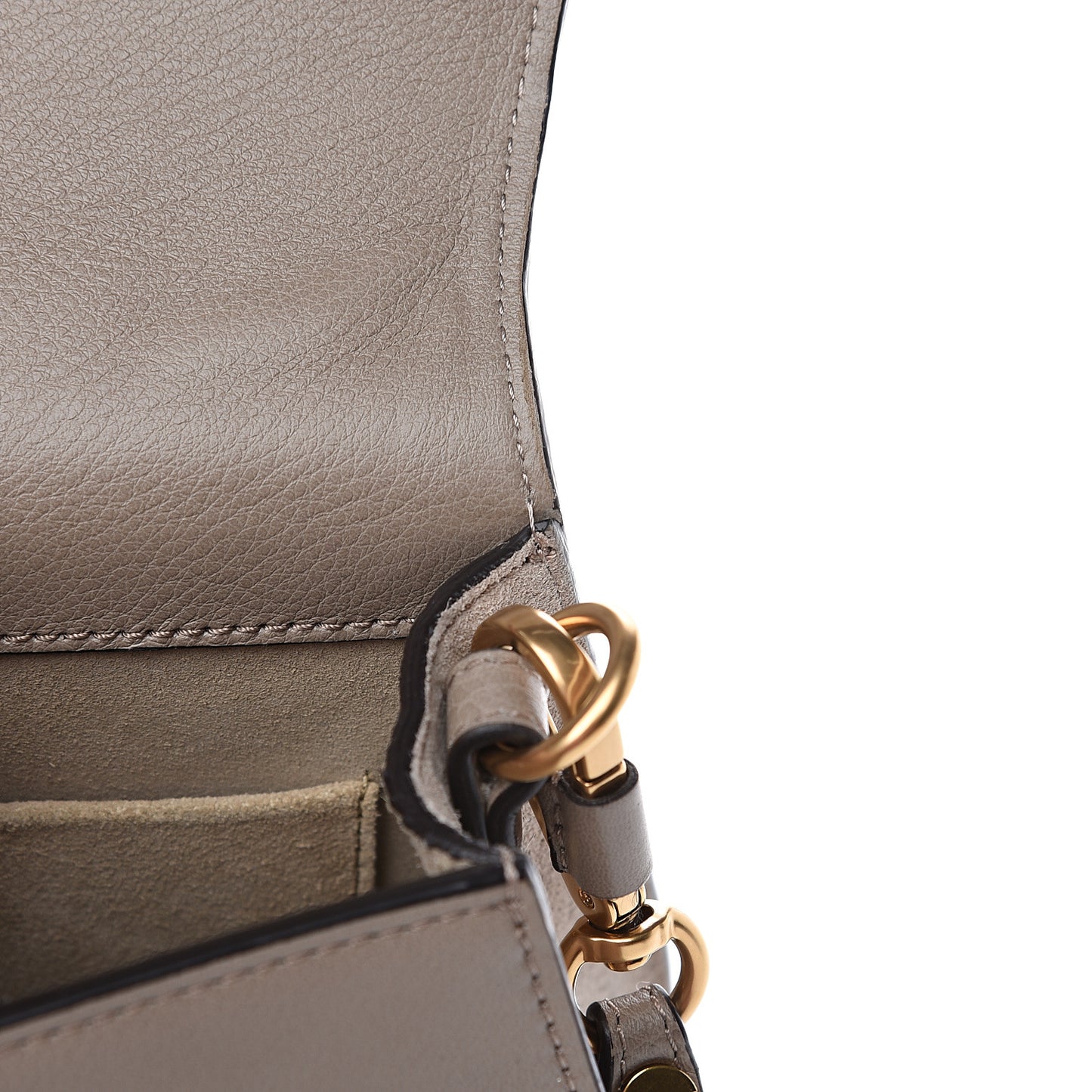 Calfskin Suede Medium Nile Bracelet Bag Motty Grey