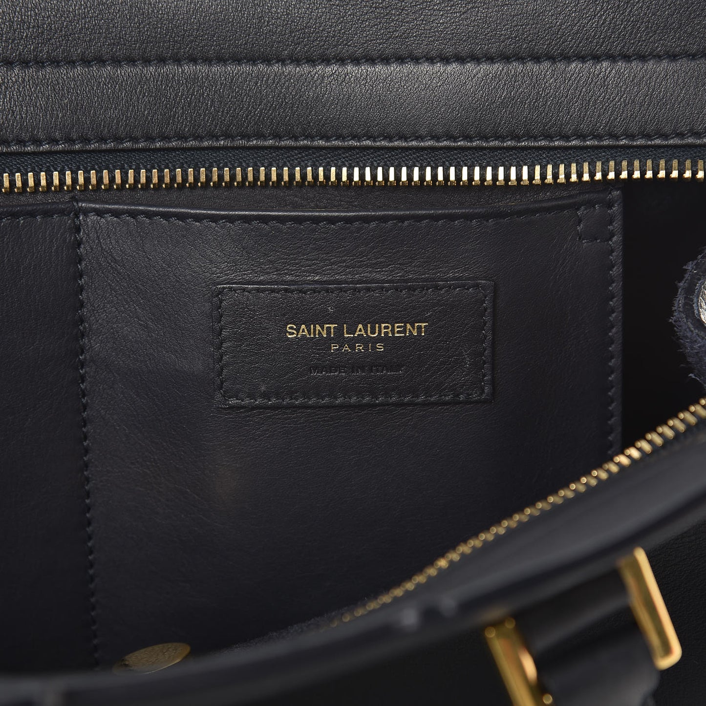 Calfskin Small Classic Y Cabas Navy Blue