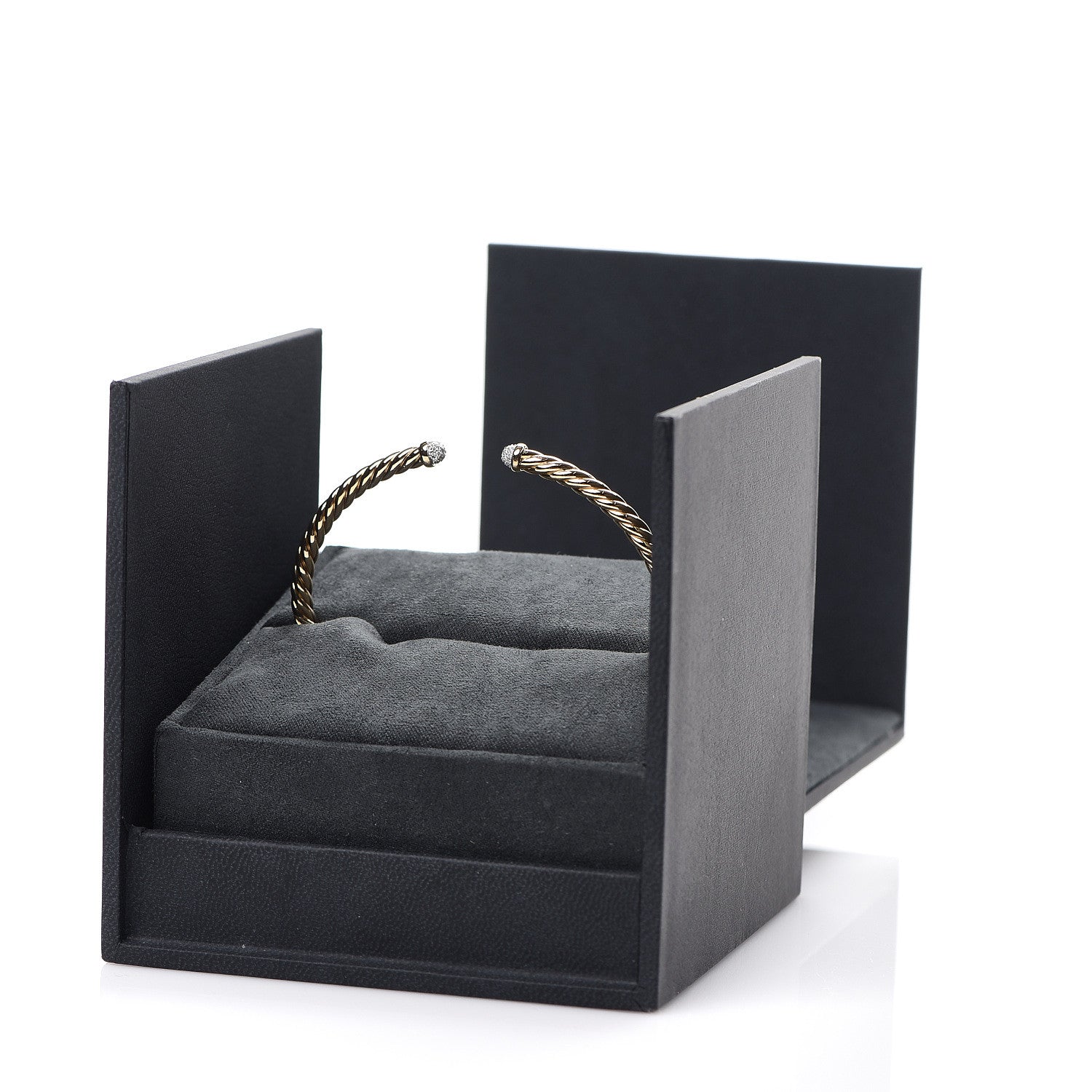 David Yurman 18K Yellow Gold Diamond 4mm Cablespira Bracelet 4 of 4