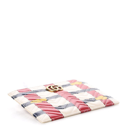 Gucci Calfskin Matelasse Trompe L'Oeil Print GG Marmont Zip Pouch White 4 of 8