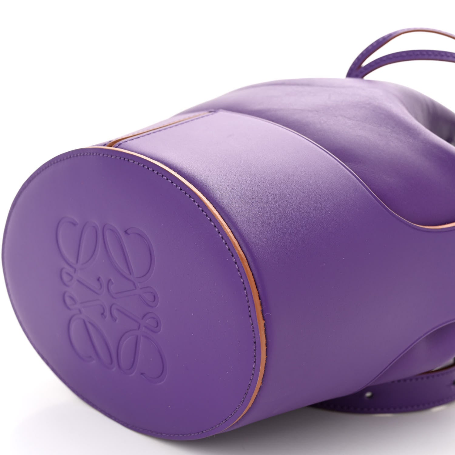 Loewe Calfskin Small Balloon Bucket Bag Purple Cognac 9 of 10