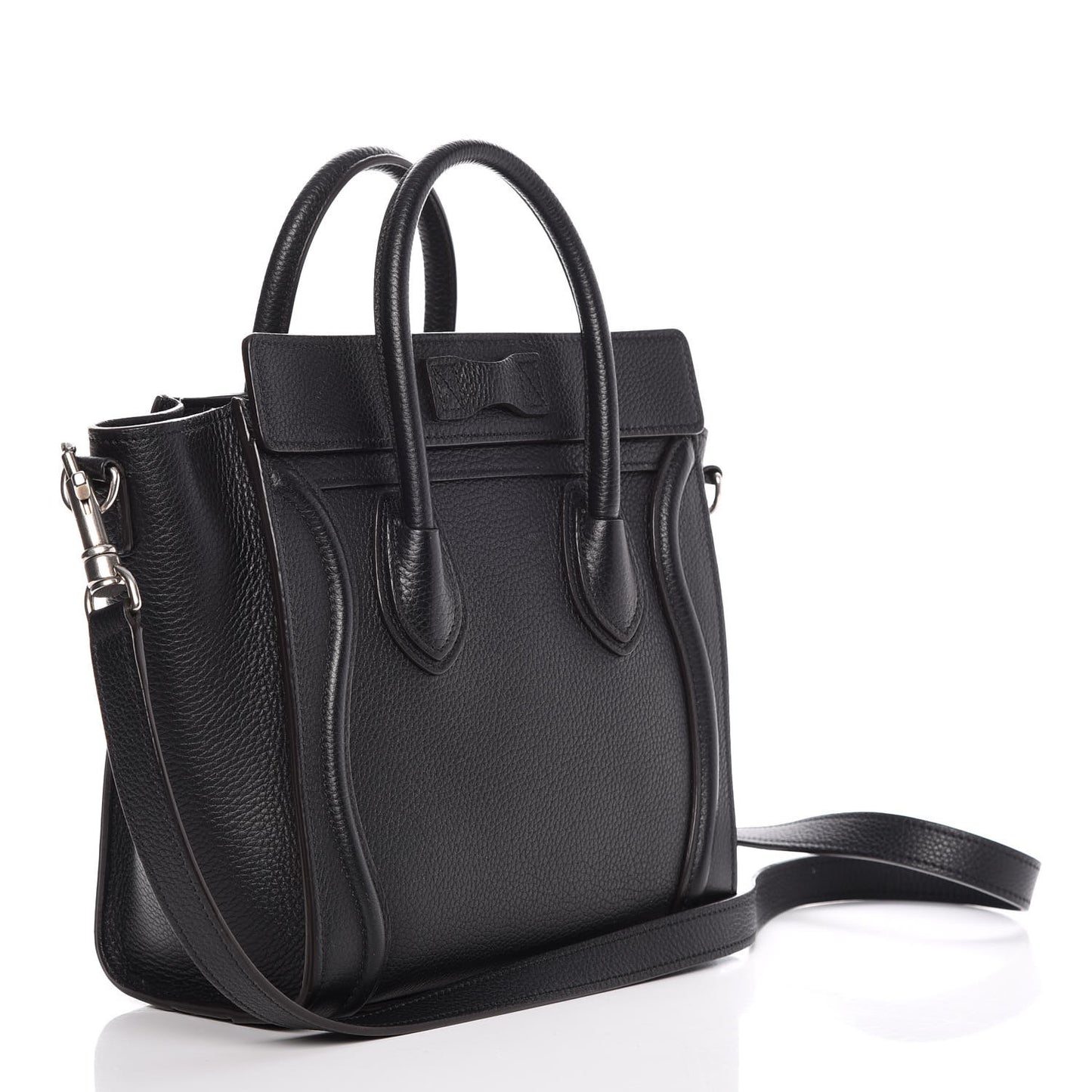 Drummed Calfskin Nano Luggage Black