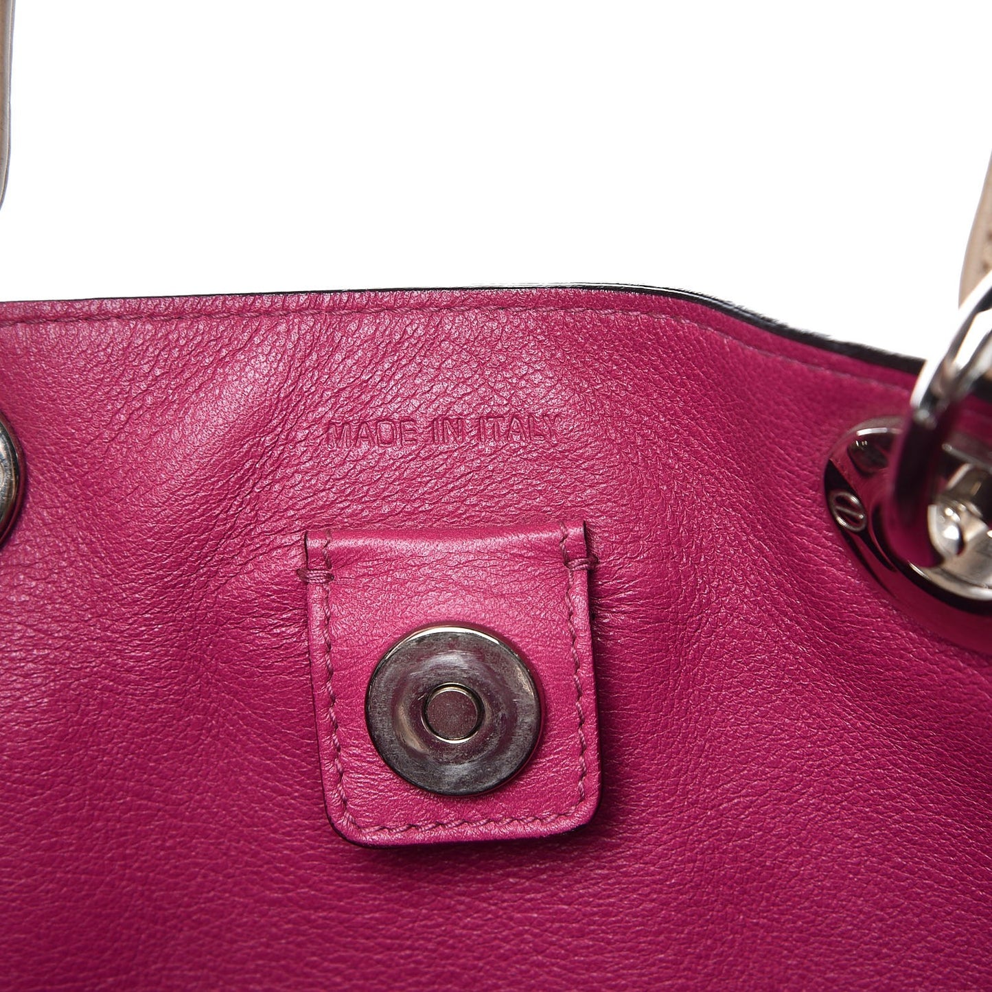 Smooth Calfskin Large Diorissimo Tote Beige Fuchsia