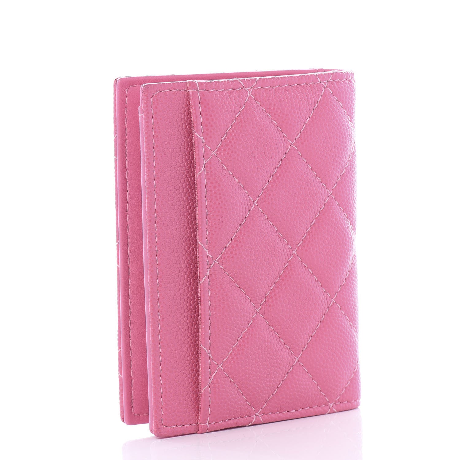 Chanel Caviar Quilted Card Holder Wallet Pink 2 of 5