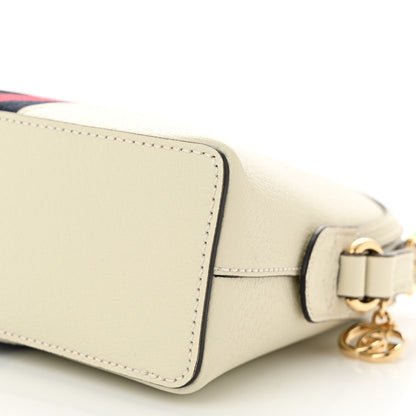 Gucci Textured Dollar Calfskin Web Small Ophidia Dome Shoulder Bag Mystic White 10 of 10